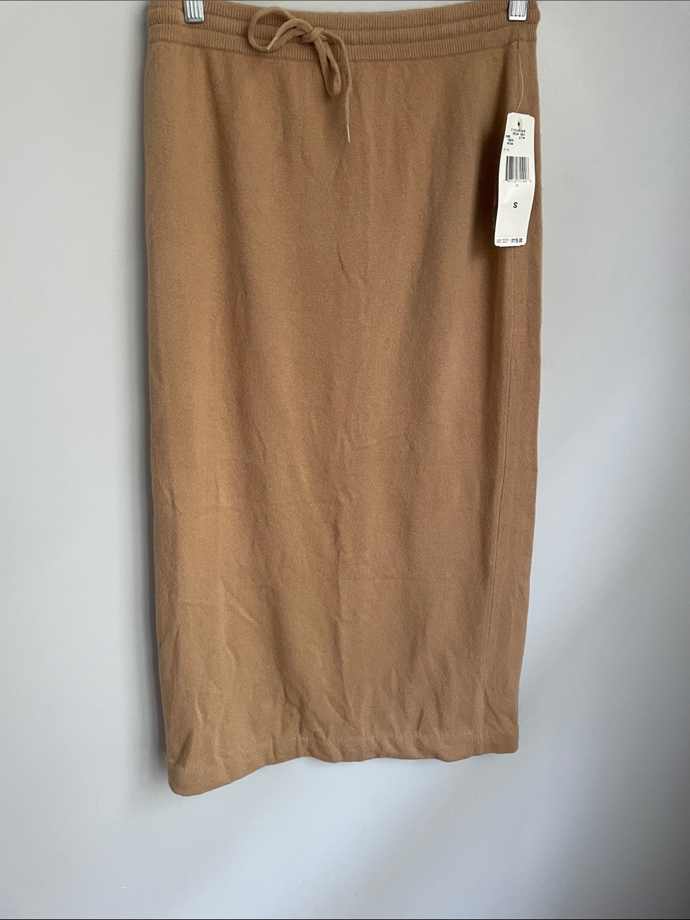 New Lauren Ralph Lauren Camel Merino Wool Cashmere Blend Drawstring Knit Skirt